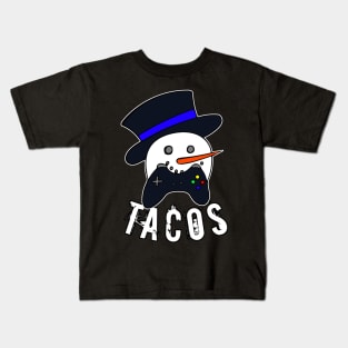 Snowman Gamer Face Tacos Kids T-Shirt